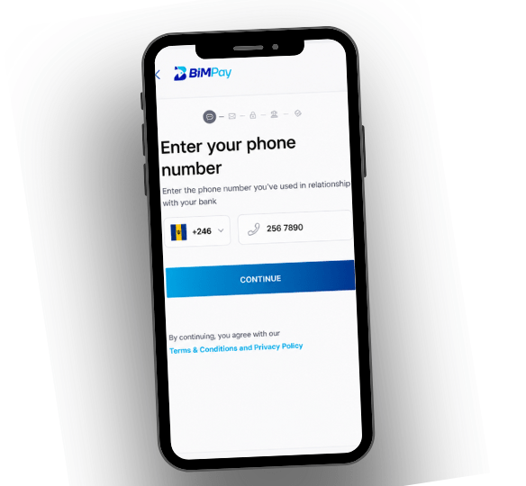 Enter your phone number BiMPay