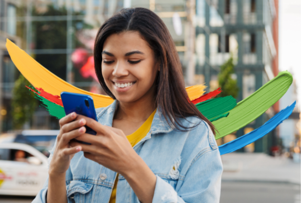 Girl smiling using BiMPay E-Wallet