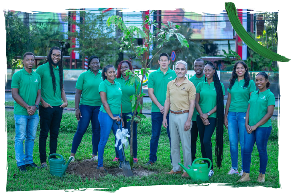 Professor Sterling Frost tree planting infront of Corporate Centre