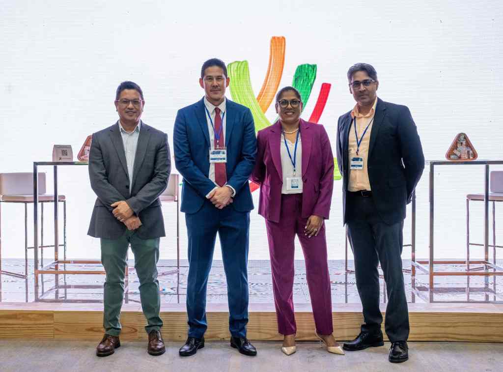First Citizens representatives at the CAB conference
l-r Brian Woo – General Manager – First Citizens Depository Services Ltd., Nicholas Chen – Assistant General Manager – First Citizens Investments Services, Neela Kissoon – Head – Integration Operations and Keshwar Khodai – Assistant General manager – International Trade Centre.