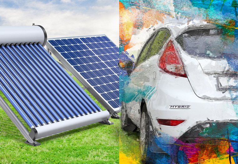 Solar system and hybrid vehicle with a green energy loan from First Citizens